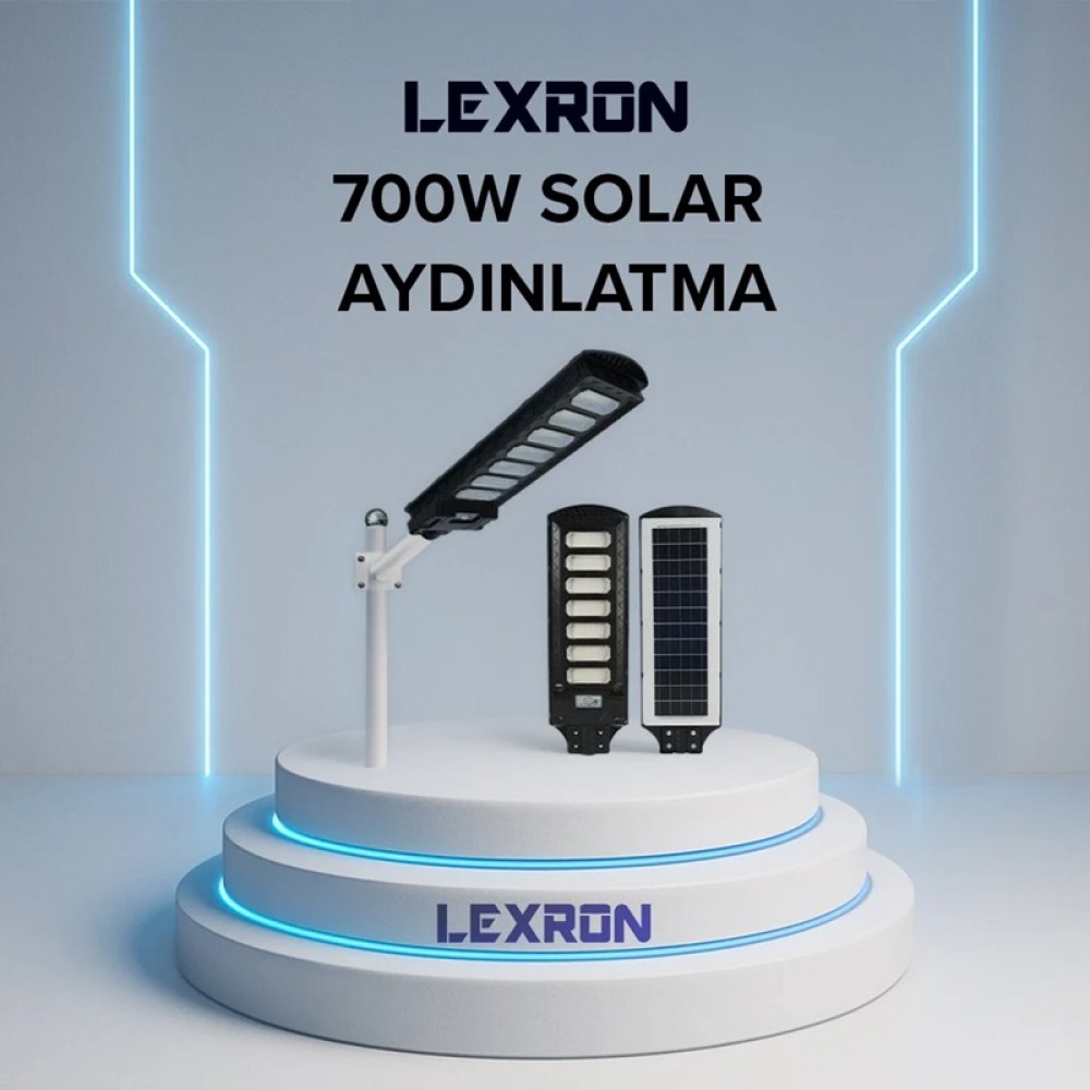 700W Watt Sokak Bahçe Aydınlatma Armatürü Solar Lamba Lexron